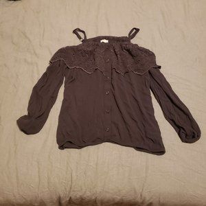 Maurices Off the Shoulder Charcoal Top